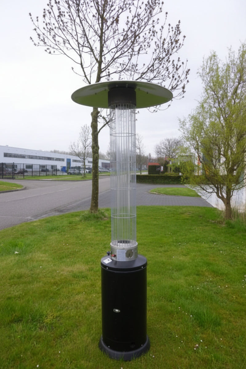 Patioheater met glazen vlambuis (tot 30 m²)